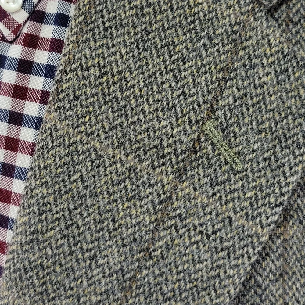 Men's Tweed Style Sport Coat Blazer‎ Two Button Herringbone Plaid Wool Size 40R